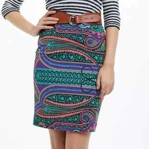 Anthropologie Plenty by Tracy Reese Women's Colorful Artsy Pencil Skirt Size 8P.